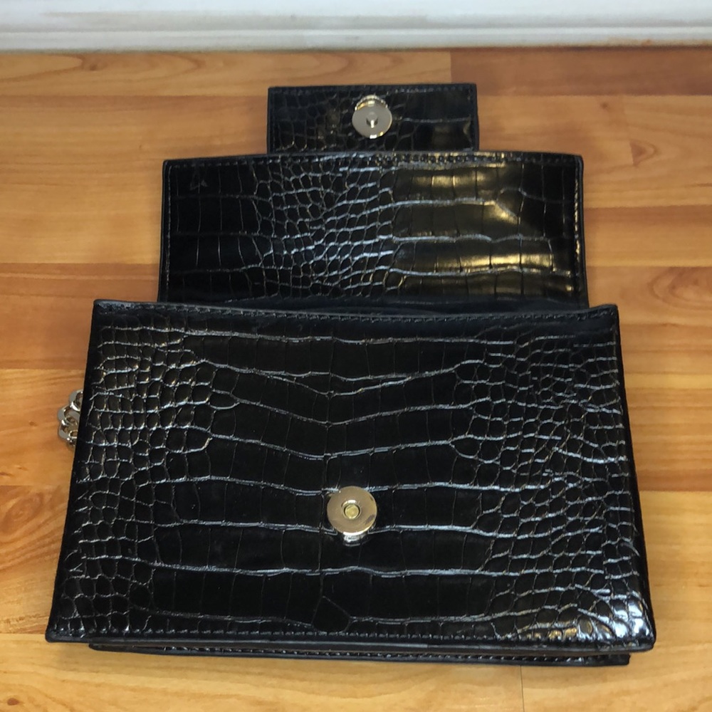 NWOT ZARA | Croc Embossed Synthetic Leather Purse - Picture 7 of 9